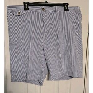 POLO RALPH LAUREN STRETCH CLASSIC FIT Mens 38 Seersucker Shorts Blue Striped